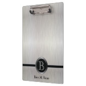 Uitvoerend Monogram - Wit borstelstaal Klembord (Links)