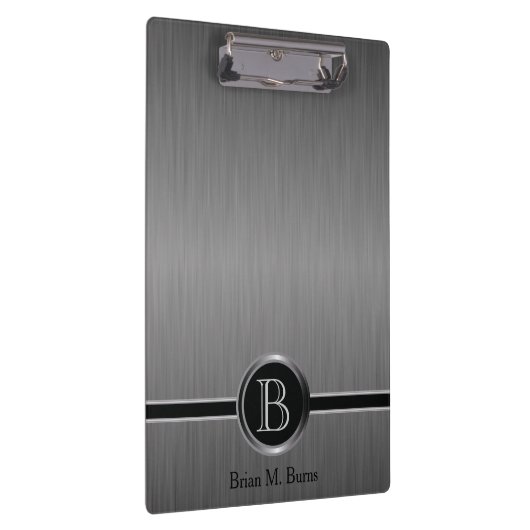 Uitvoerend monogram - Zwart penseel Klembord (Rechts)