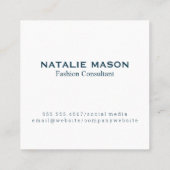 Uitvoerend Monogram | Zwarte penselen | Ondernemin Vierkante Visitekaartje (Achterkant)