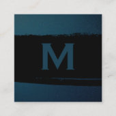 Uitvoerend Monogram | Zwarte penselen | Ondernemin Vierkante Visitekaartje (Voorkant)