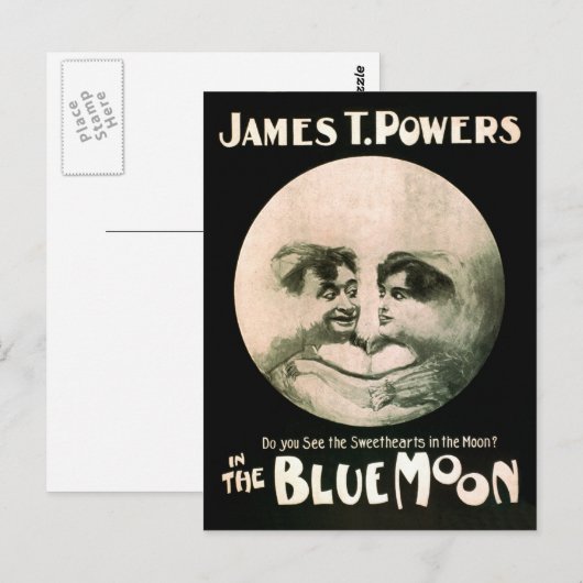  uitvoerend Poster Blue Moon 1906 Briefkaart (Voorkant / Achterkant)