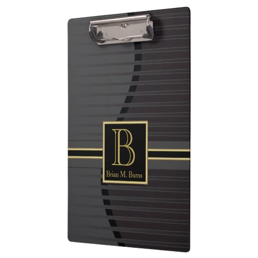 Uitvoerend professioneel monogram ontwerp klembord (Links)