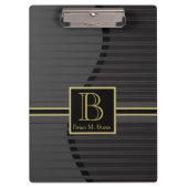 Uitvoerend professioneel monogram ontwerp klembord (Voorkant)