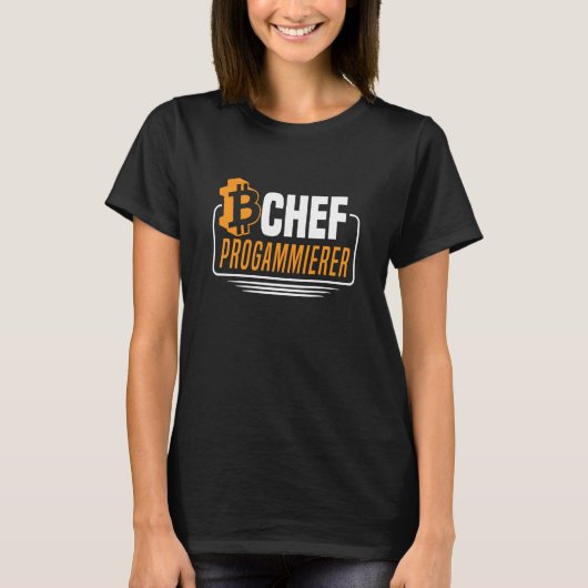 Uitvoerend programmeur Bitcoin T-shirt (Voorkant)