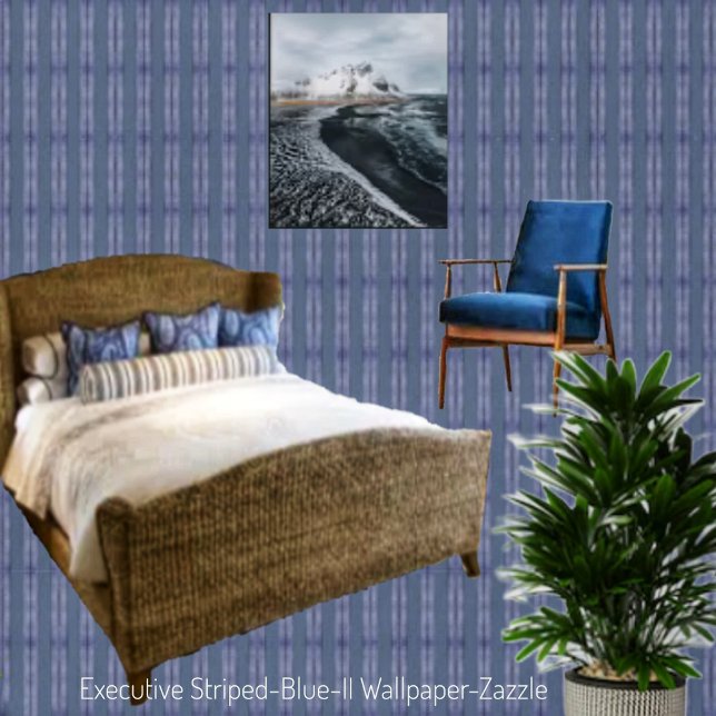 Uitvoerend striped-Blue-II Behang (Creator heeft geüpload)