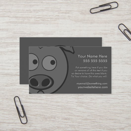 uitvoerend varken visitekaartje (Voorkant / Achterkant in situ)