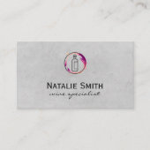 Uitvoerend wijnflesje en gordel visitekaartje (Voorkant)