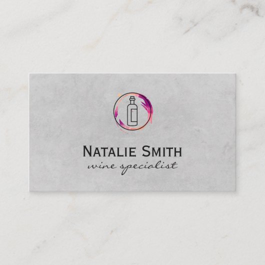 Uitvoerend wijnflesje en gordel visitekaartje (Voorkant)