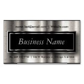 Uitvoerend - zwarte en zilvermetalen accessoires visitekaartje magneet (Voorkant)