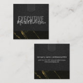 Uitvoerend | Zwarte goudmarmer uit de reeks handte Vierkante Visitekaartje (Voorkant / Achterkant)
