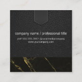 Uitvoerend | Zwarte goudmarmer uit de reeks handte Vierkante Visitekaartje (Achterkant)