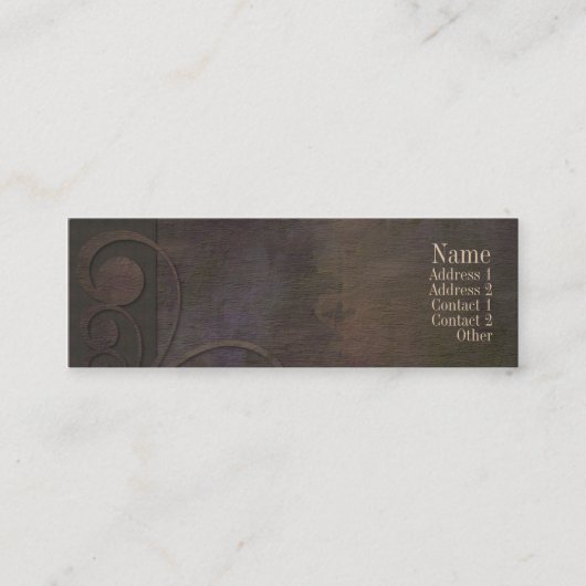 Uitvoerende curven donkere contactkaart contactkaartje (Voorkant)
