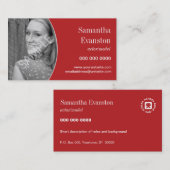 Uitvoerende kunstenaars Hoofdschot gebogen rood Visitekaartje (Voorkant / Achterkant)