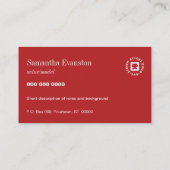 Uitvoerende kunstenaars Hoofdschot gebogen rood Visitekaartje (Achterkant)