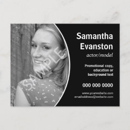 Uitvoerende kunstenaarskopslag Curved Black Promot Briefkaart