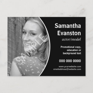 Uitvoerende kunstenaarskopslag Curved Black Promot Briefkaart