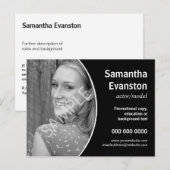Uitvoerende kunstenaarskopslag Curved Black Promot Briefkaart (Voorkant / Achterkant)