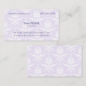 Uitvoerende lavendel en witte damast visitekaartje (Voorkant / Achterkant)