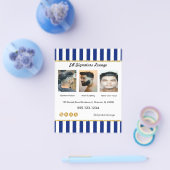 Uitvoerende Marine Blauw Gestreepte, Goud & Kapper Flyer (Enkel)