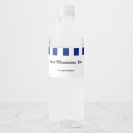 Uitvoerende marineblauwe strepen & QR-code kantoor Waterfles Etiket