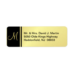 Uitvoerende monogram labels - Goud en zwart