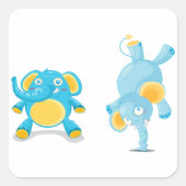 Uitvoerende Olifant Vierkante Sticker (Voorkant)