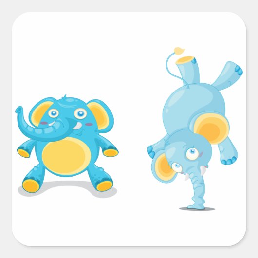 Uitvoerende Olifant Vierkante Sticker (Voorkant)