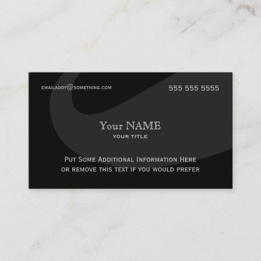 Uitvoerende snor donker visitekaartje (Voorkant)