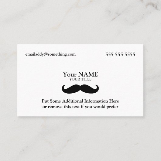 Uitvoerende snor visitekaartje (Voorkant)