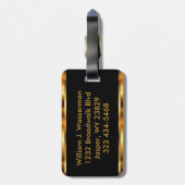 Uitvoerende stijl van een muurmonogram - Goud meta Bagagelabel (Achterkant verticaal)