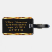 Uitvoerende stijl van een muurmonogram - Goud meta Bagagelabel (Achterkant horizontaal)