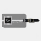 Uitvoerende stijl van een muurmonogram - Zilver gr Bagagelabel (Voorkant horizontaal)