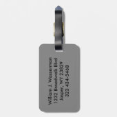 Uitvoerende stijl van een muurmonogram - Zilver gr Bagagelabel (Achterkant verticaal)