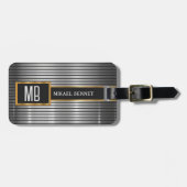 Uitvoerende stijl van een muurmonogram - zilvermet bagagelabel (Voorkant horizontaal)