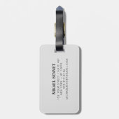 Uitvoerende stijl van een muurmonogram - zilvermet bagagelabel (Achterkant verticaal)