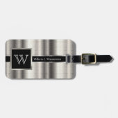 Uitvoerende stijl van een muurmonogram - zilvermet bagagelabel (Voorkant horizontaal)