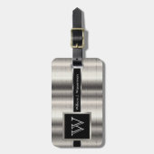 Uitvoerende stijl van een muurmonogram - zilvermet bagagelabel (Voorkant verticaal)