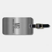 Uitvoerende stijl van een muurmonogram - zilvermet bagagelabel (Voorkant horizontaal)