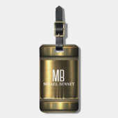 Uitvoerende stijl van een muurmonogram - zilvermet bagagelabel (Voorkant verticaal)