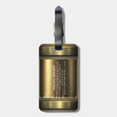 Uitvoerende stijl van een muurmonogram - zilvermet bagagelabel (Achterkant verticaal)