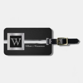 Uitvoerende stijl van een muurmonogram - zwart led bagagelabel