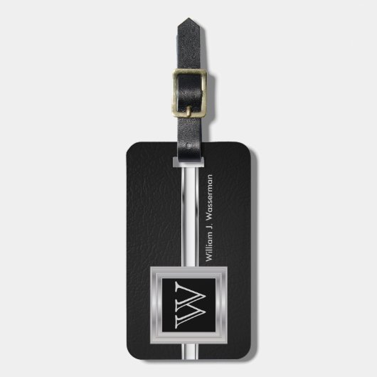 Uitvoerende stijl van een muurmonogram - zwart led bagagelabel (Voorkant verticaal)