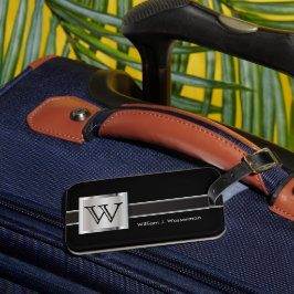 Uitvoerende stijl van Masculine Monogram Bagagelabel