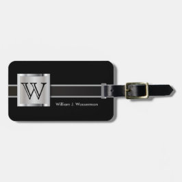 Uitvoerende stijl van Masculine Monogram Bagagelabel