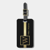 Uitvoerende stijl van Masculine Monogram Bagagelabel (Voorkant verticaal)