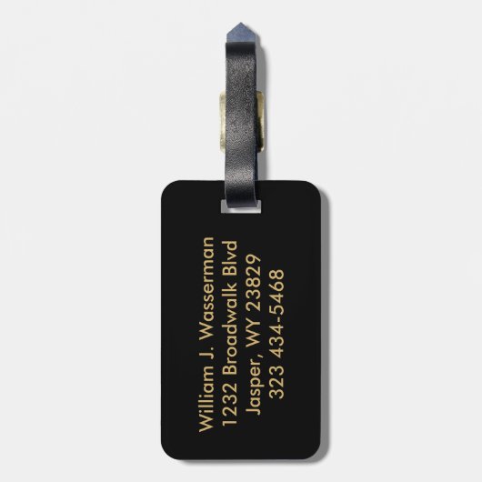 Uitvoerende stijl van Masculine Monogram Bagagelabel (Achterkant verticaal)