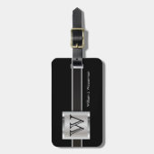 Uitvoerende stijl van Masculine Monogram Bagagelabel (Voorkant verticaal)