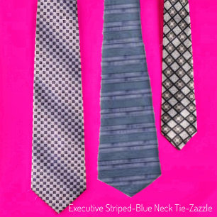 Uitvoerende Striped-Blue Stropdas