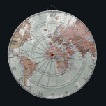 Uitvoerende Wereldkaart Dartbord<br><div class="desc">Met zijn antiek gedempte tonen ziet het er gewoon verbluffend en nogal elegant uit.</div>