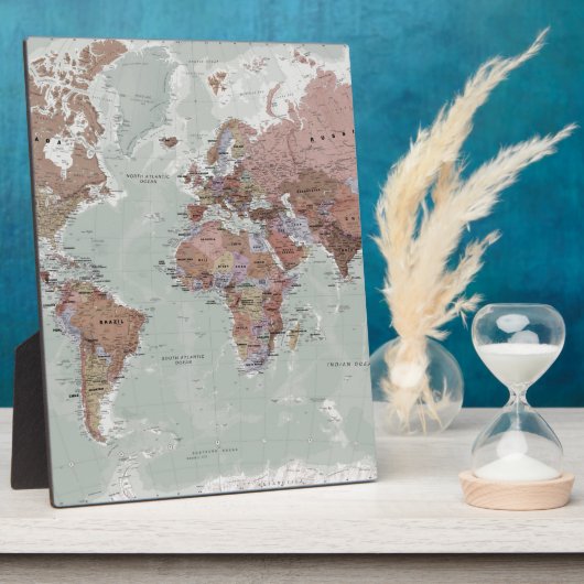 Uitvoerende Wereldkaart Fotoplaat (Zijkant)